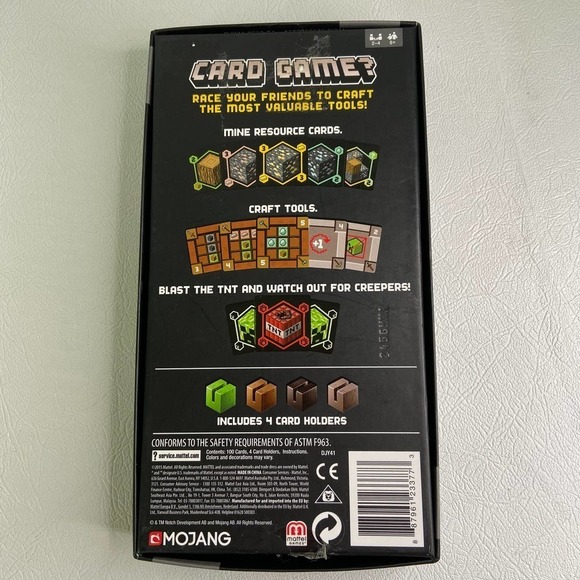 MATTEL Minecraft Card Game 2-4 Players Age 8 Up Open Box Complete Set - Picture 5 of 8